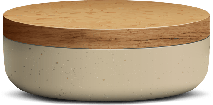Brown and wood realistic 3D cylinder pedestal podium for stand show product display. png