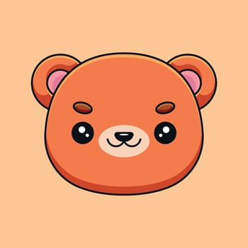 cute bear head cartoon mascot doodle art hand drawn outline concept vector kawaii icon illustration