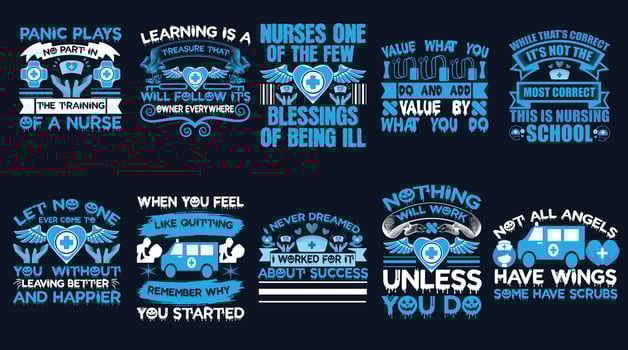 NurseT-Shirt Design Bundle-1 vector