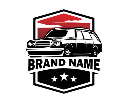 American classic muscle car. isolated white background view from side. Best for badge, emblem, icon, sticker design. available eps 10. vector