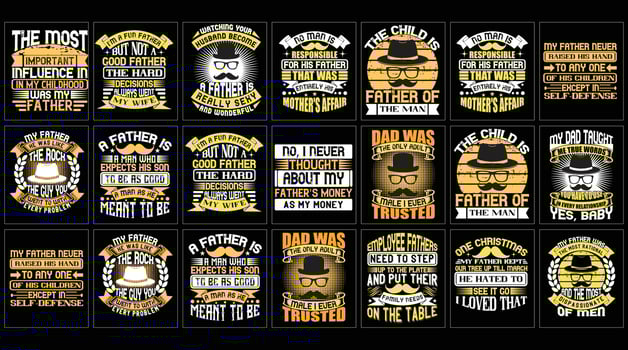 Father's Day T-shirt Design Bundle vector