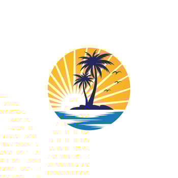 Palm tree summer logo template vector