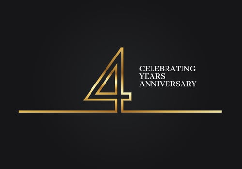 4 Years Anniversary vector