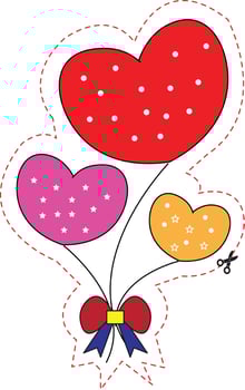 Valentine's Day Scissors Skills vector