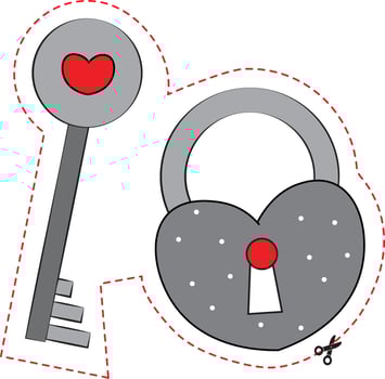 Valentine's Day Scissors Skills vector