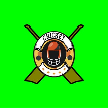 Bright Colour Cricket League logo Vector