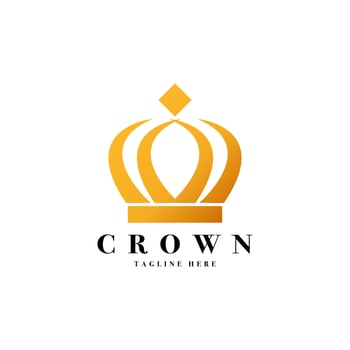 Vintage Crown Logo Royal King Queen abstract Logo design vector Template. Geometric symbol Logotype concept icon.