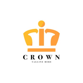 Vintage Crown Logo Royal King Queen abstract Logo design vector Template. Geometric symbol Logotype concept icon.