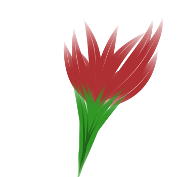 Red flower in green spring png