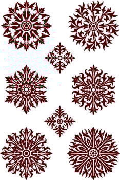 Abstract Floral Renaissance Patterns vector