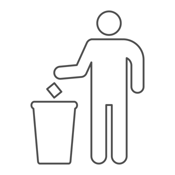 Throw garbage icon line transparent background png