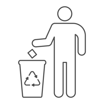 Throw garbage icon line transparent background png