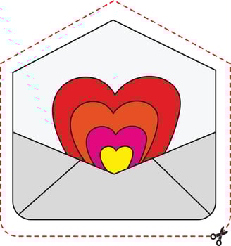 Valentine's Day Scissors Skills vector