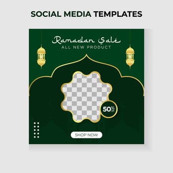 ramadan sale theme social media post template. Islamic background. vector