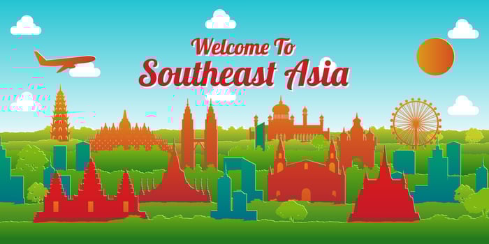 famous landmark of southeast Asia,travel destination vector