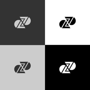 Half Circle Zig Zag Monogram Logo Template vector
