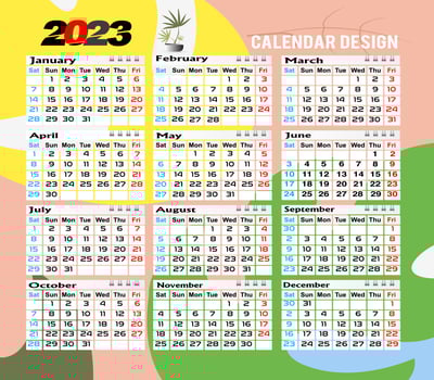 Wall Calendar 2023 Creative design, Simple monthly vertical date Layout for 2023 year in English. 12 months Calendar templates, Modern new year calendar design. Corporate or business calendar. vector