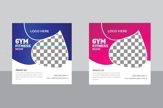 Gym Or Fitness Social  Media Post vector
