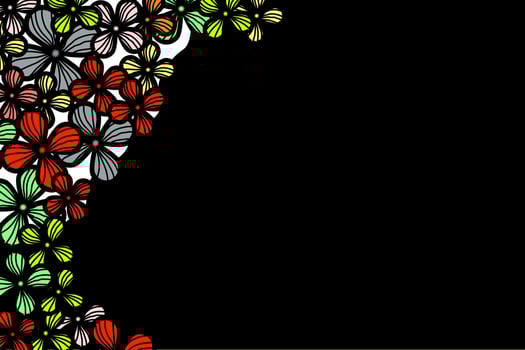 flower corner black background vector