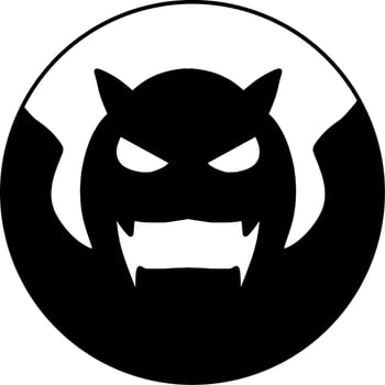 black and white of evil logo vector