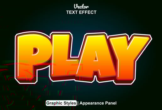 text effect play with graphic style and editable. vector