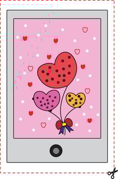 Valentine's Day Scissors Skills vector