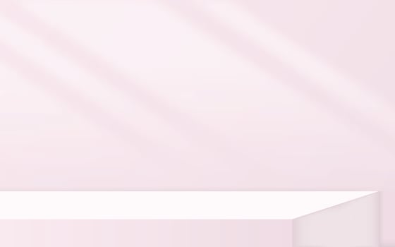 Pink pastel abstract background with overlay lights and shadows backdrop 3d illustration empty display scene presentation vector