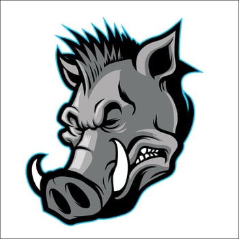 wild boar head mascot vector