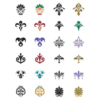 Vintage vector Set. Floral element for monogram, invitation, frame, menu,label and website design. Graphic element for design of catalogs and brochures of cafes, boutiques isolated on white background