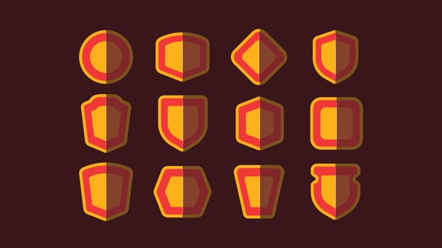Retro Shield Badge Shape vector