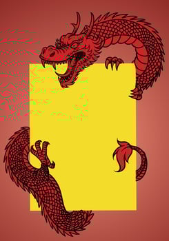 oriental dragon with blank space vector