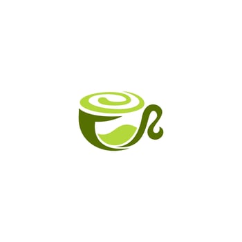 green coffee logo design, coffee cup logo vector