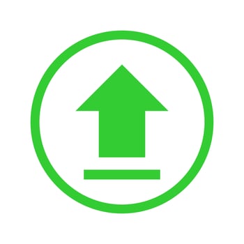 Upload icon sign symbol green design vector illustration