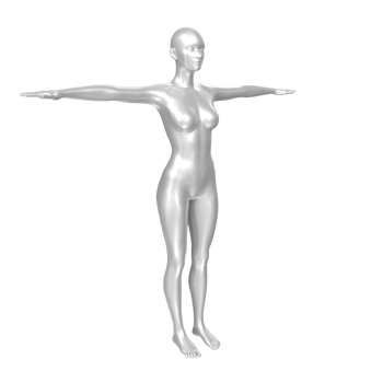 Female Basemesh isolated on transparent png