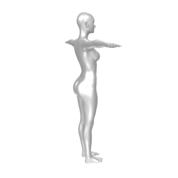 Female Basemesh isolated on transparent png