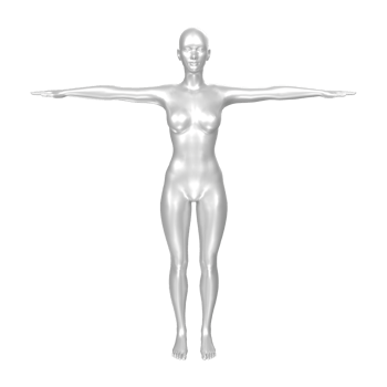 Female Basemesh isolated on transparent png
