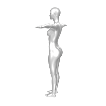 Female Basemesh isolated on transparent png