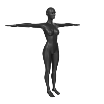 Female Basemesh isolated on transparent png