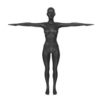 Female Basemesh isolated on transparent png