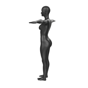 Female Basemesh isolated on transparent png