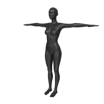 Female Basemesh isolated on transparent png