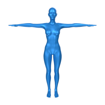 Female Basemesh isolated on transparent png