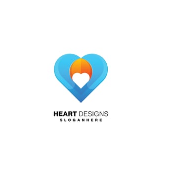 heart people design logo gradient colorful template vector