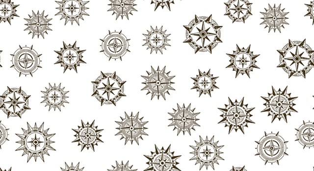 Compass Wind rose, pattern, hand drawn Illustration vector