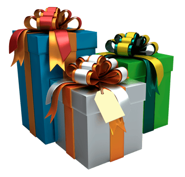 Three Gift Box and a Tag png