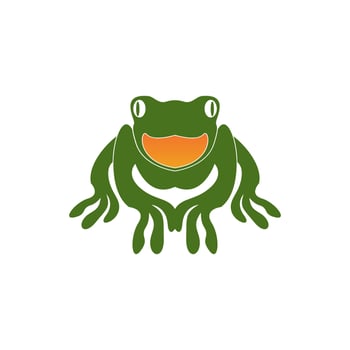 Green frog icon and symbol vector illustration