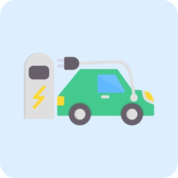 Electric car Vector Icon
