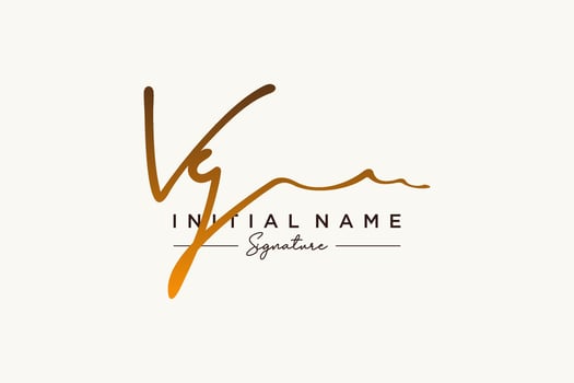Initial VG signature logo template vector. Hand drawn Calligraphy lettering Vector illustration.