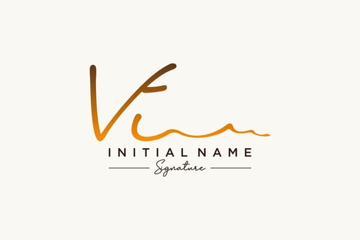 Initial VI signature logo template vector. Hand drawn Calligraphy lettering Vector illustration.