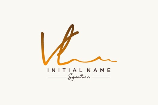 Initial VL signature logo template vector. Hand drawn Calligraphy lettering Vector illustration.